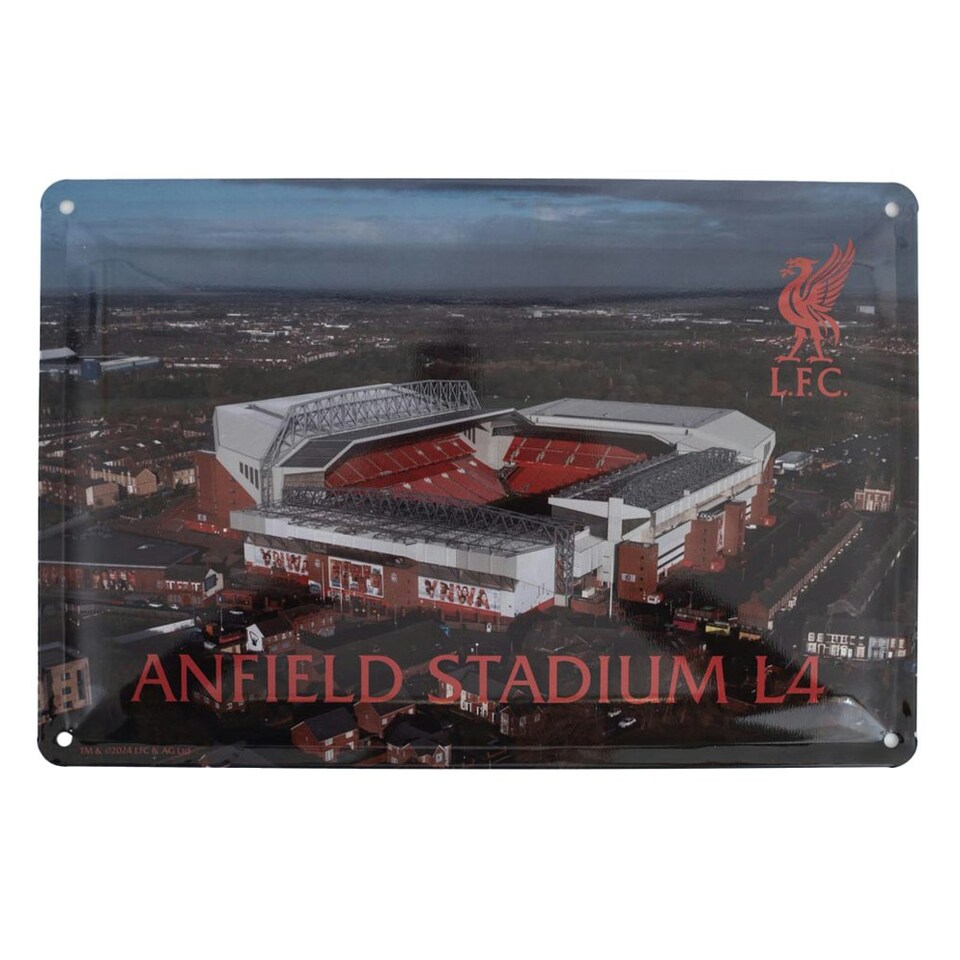 image 1 of Liverpool FC Metal Stadium Sign (Pack of 2) - Red Brown/White - One Size