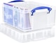 image 2 of Really Useful Plastic Storage Box 21 Litre XL CLEAR Pack of 3