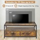image 6 of COSTWAY Industrial Coffee Table Wooden Center Table with 2 Drawers | Brown