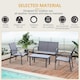 image 5 of Outsunny 4pcs Patio Furniture Set Garden Sofa Glass Top Coffee Table Grey