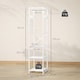 image 3 of HOMCOM Coat Rack, Freestanding Coat Stand with 3 Shelves and 8 Hooks, Clothes Stand for Entryway, Hallway, Bedroom, 170 x 38.5 x 30 cm, White Wood Grain