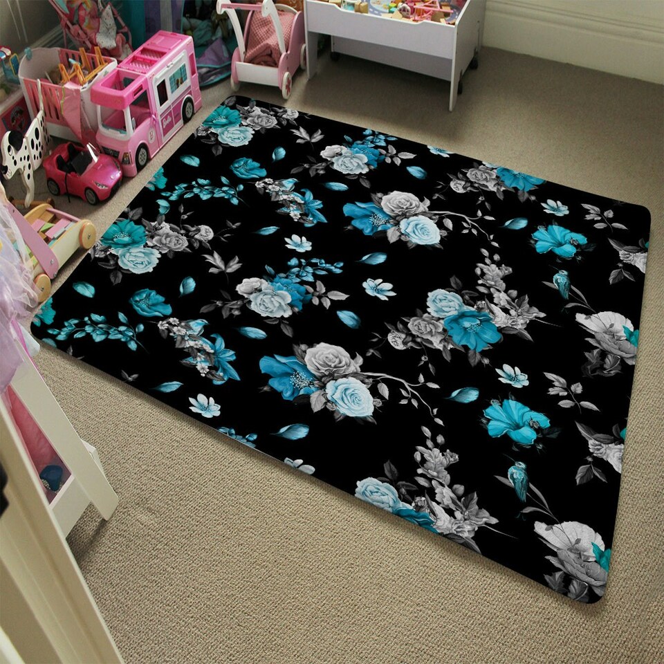 image 1 of Blue Roses (Rug) Blue | XL: 160x230cm