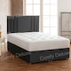 image 1 of Black Plush Velvet 4ft6 Double Ottoman Divan Foot Lift Bed Set