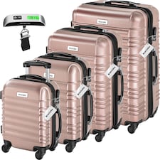 Suitcase Set Mila - 4 hard-shell suitcases, including luggage scales and tags | Gold | rose gold | 1
