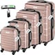 image 1 of Suitcase Set Mila - 4 hard-shell suitcases, including luggage scales and tags | Gold | rose gold | 1
