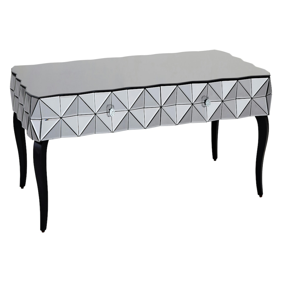 image 1 of Interiors by Premier Distinctive Silver Coffee Table, Geomatric Silver Decorative Table For Hallways, Coffee Table For Patio Silver