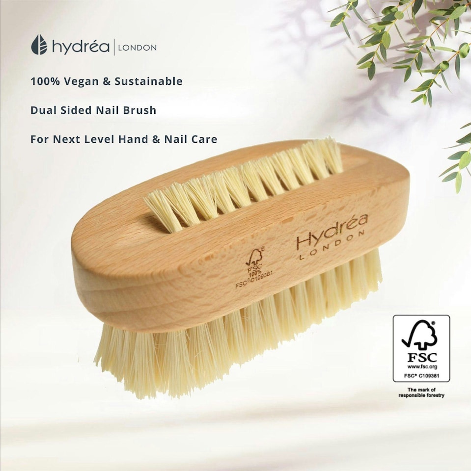 image 1 of Hydréa London Premium Dual Sided Hand + Nail Brush With Cactus Bristle