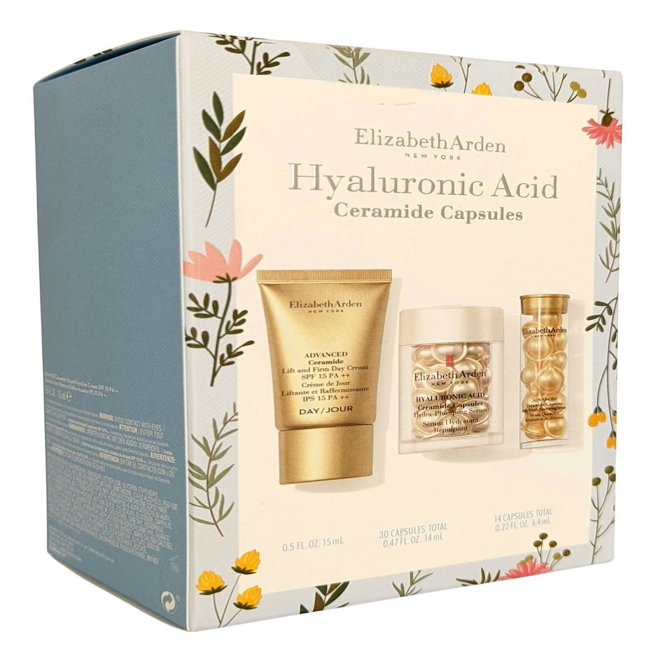 image 1 of Ceramide Hyaluronic Acid Lift Firm Day Cream 15ml HydraPlump 30 Capsules,Youth 14 Capsules Elizabeth Arden