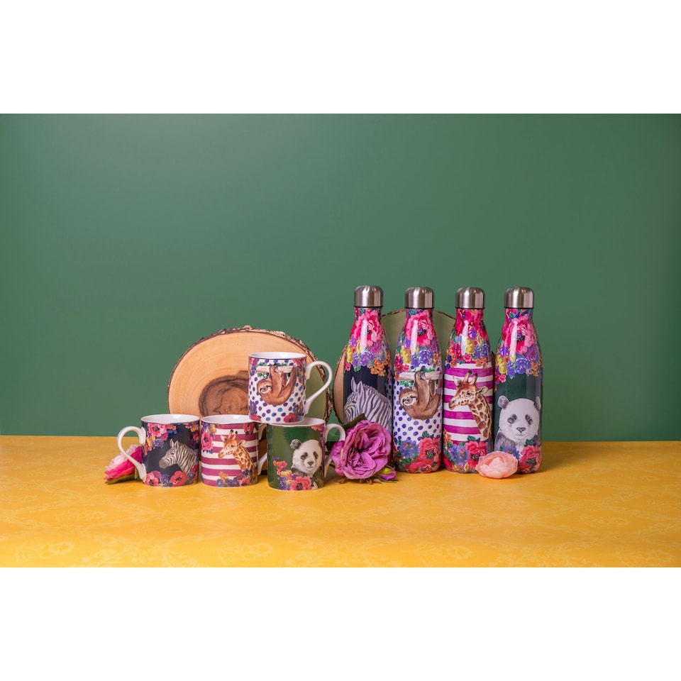 image 1 of Mikasa Wild at Heart Panda Print Porcelain Mug, 280ml | Green