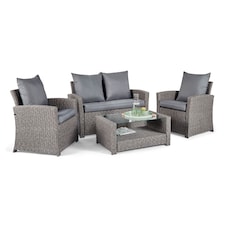 VonHaus 4 Seater Rattan Effect Garden Furniture Set