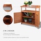 image 3 of Outsunny 2 In 1 Potting Bench Table w/ Storage Cabinet and Galvanized Table Top
