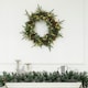 image 2 of HOMCOM 60cm Christmas Wreath with LED Lights Pine Cones Red Berries Green