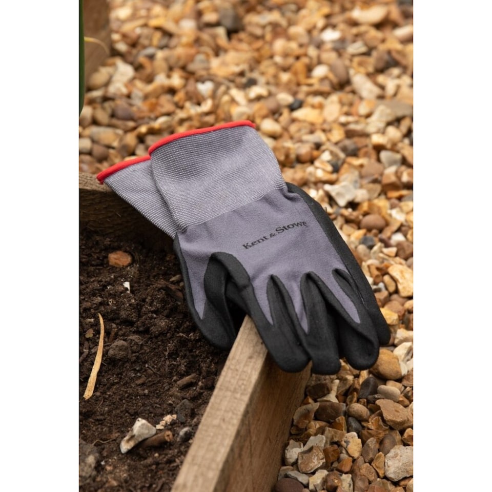 image 1 of Kent & Stowe Red Premium Seed & Weed Gardening Gloves Large Water-Resistant Comfort Fit