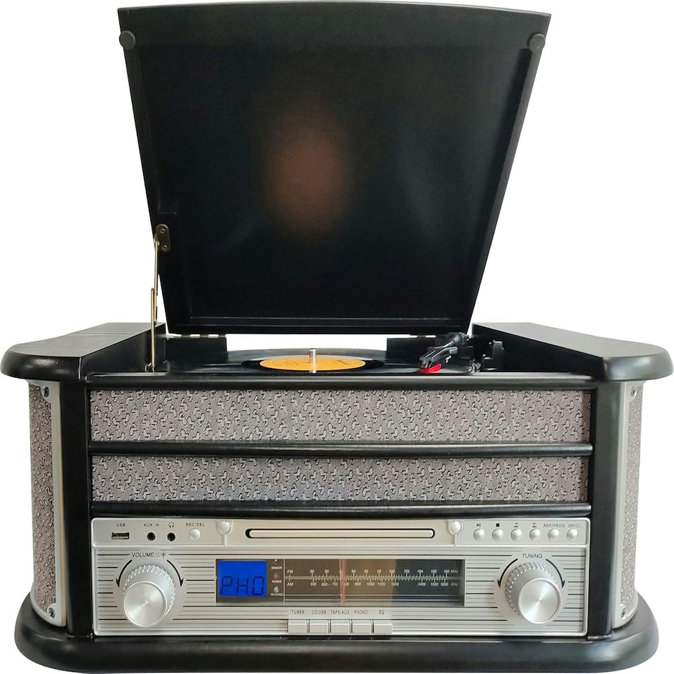 image 1 of Denver MCR-50BT Vintage Retro Bluetooth Music Centre with CD, Cassette, and USB HiFi System