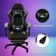image 3 of 360 Degree Swivel Gaming Chair with Footrest Lumbar Support Back Support - Grey