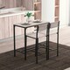 image 8 of 3 Pack Table Stool Set Industrial Design w/ Metal Frame Oak Tone MDF Panels