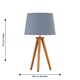 image 4 of Voyage - Dark Oak Table Lamp or Bedside Light with Grey Shade | Brown | Grey | Large | 1