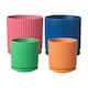 image 2 of Ceramic Ribbed Indoor Plant Pot and Saucer Rosa - H17.5cm