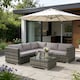 image 3 of Alivio 5-Seater PE Rattan Patio Corner Sofa Set with Table, Anti-UV Cushions