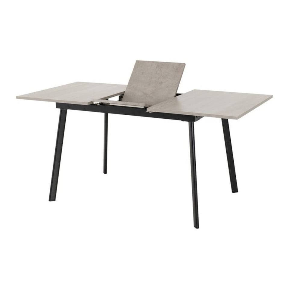image 1 of Avery Extending Dining Table - L80 x W160 x H76 cm - Concrete/Grey Oak Effect/Black | Grey