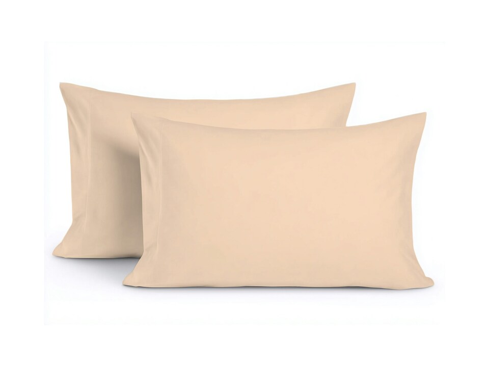 image 1 of Microfibre Soft Touch Plain Dyed Housewife Pillowcase Pair Cream | Cream