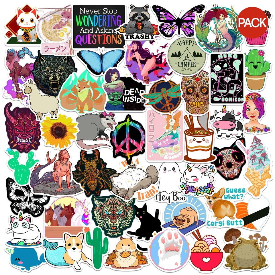 Warner Bros Deluxe Random Stickers (Pack of 50) - Multicoloured - One Size