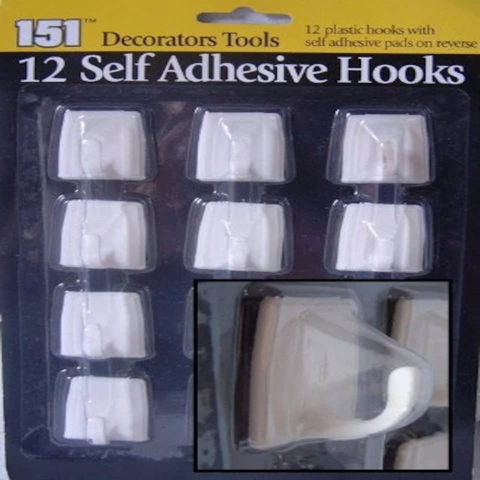 image 1 of Pack of 12 Self Adhesive Hooks
