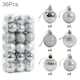 image 1 of Living and Home 36Pcs Xmas Ball Ornament Christmas Tree Deluxe Bauble Set- Silver