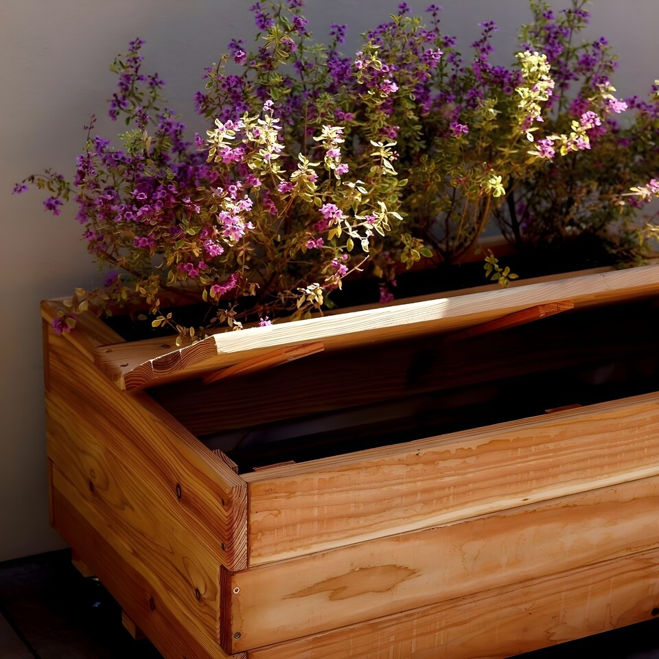 image 1 of Primrose Smarter Storage Bench Outdoor Garden Furniture Seat with 38L Planter