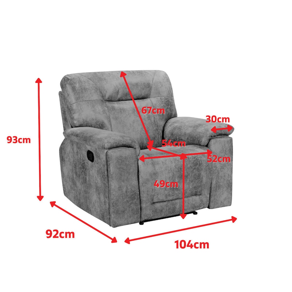 image 1 of Faux Leather Suede Brown Manual Recliner Chair MURCIA