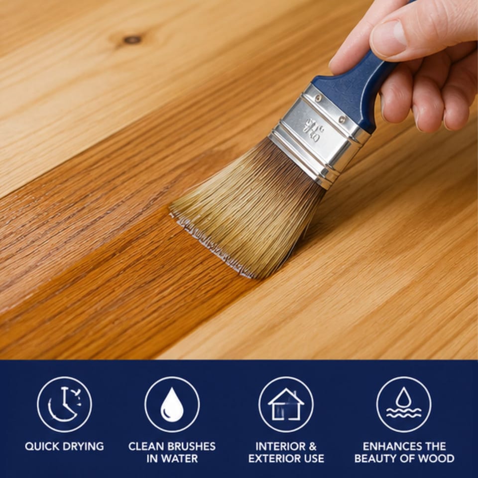 image 1 of Rustins Quick Drying Polyurethane Varnish Satin Clear 250ml | Clear | Clear | 250ml | 1