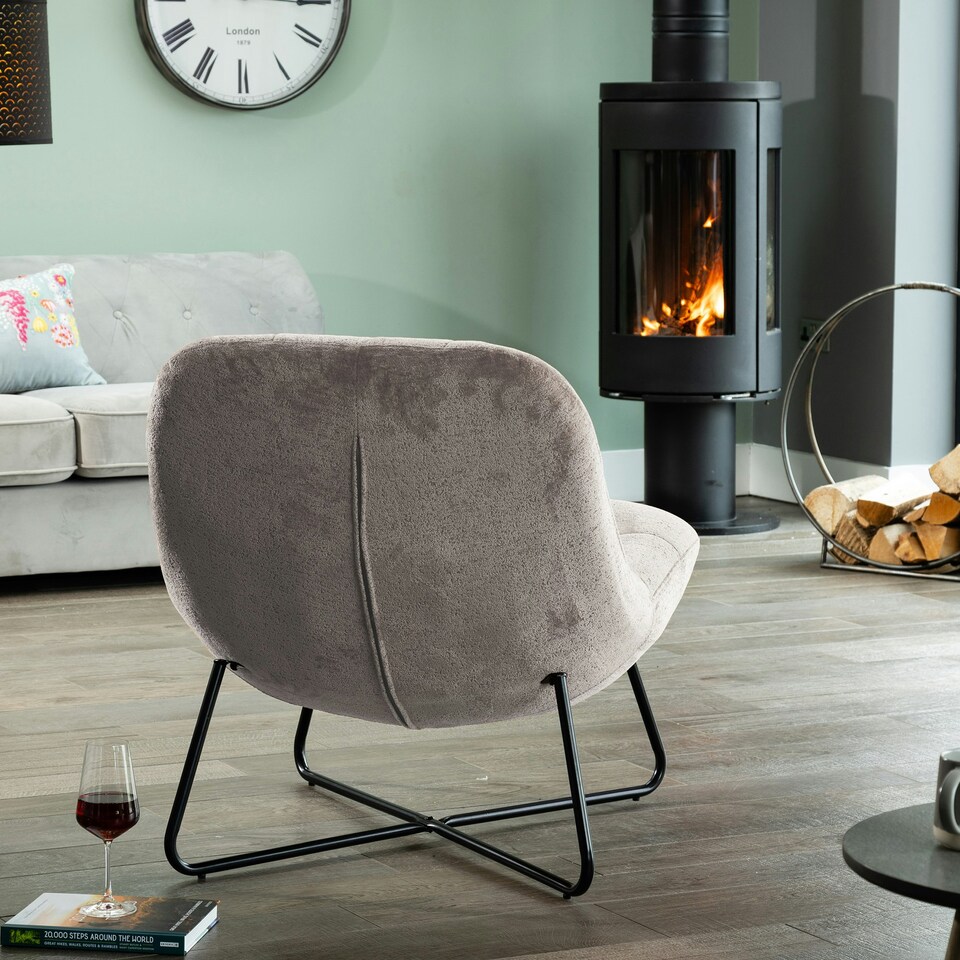 image 1 of Merced Fabric Accent Chair - Light Grey