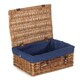 image 8 of 35cm Light Steamed Wicker Picnic Basket with Lining Black | Black | One Size