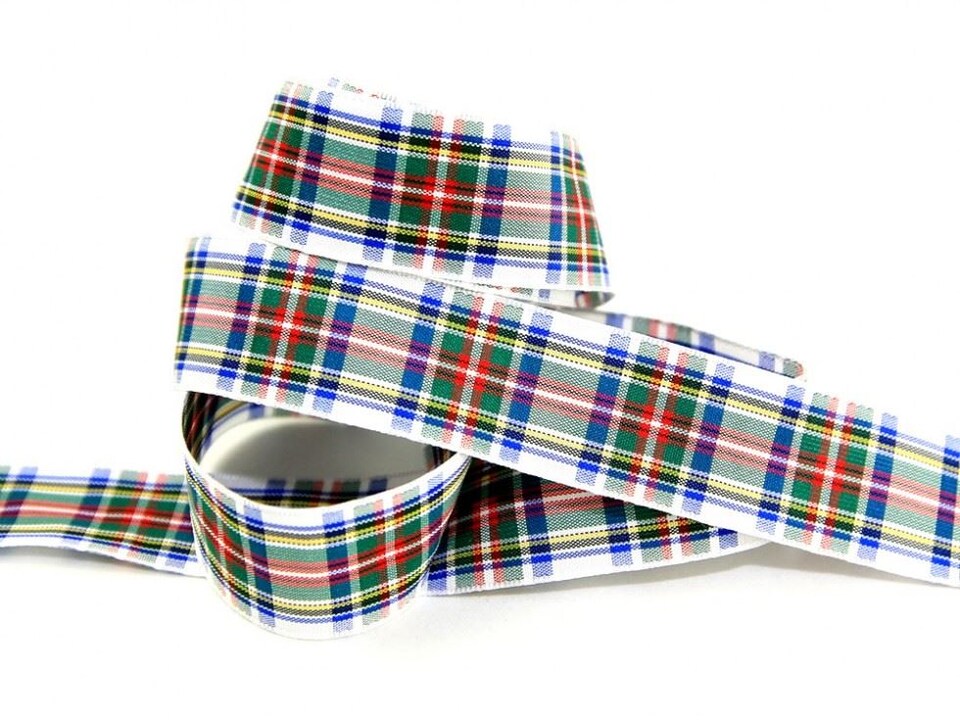 Berisfords 1 Dress Stewart 7mm Woven Tartan Ribbon (Value Roll) for Dressmaking - per 25 metre roll