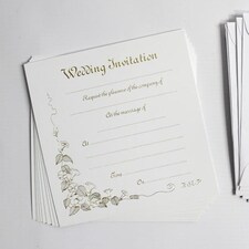Gold Print Wedding Invitations With Envelopes - Pack of 10