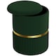 image 1 of HOMCOM Round Pouffe, Storage Footstool with Cushioned Top, Dark Green Green