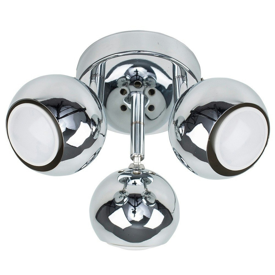 image 1 of ValueLights Retro Eyeball Polished Silver Spotlight and GU10 Spotlight LED 5W Cool White 6500K Bulb