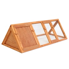 Wooden Outdoor Triangle Rabbit Guinea Pig Pet Hutch Run Cage