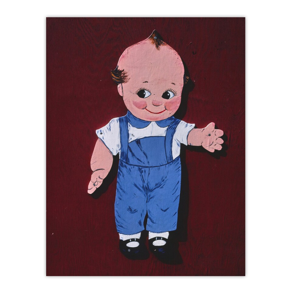 image 1 of John Margolies Retro Kewpie Boy Deer Acres Fun Park Photo Framed Art Print A4