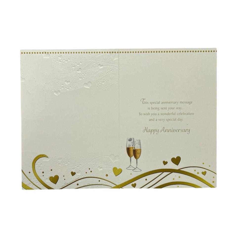 image 1 of Brother & Sister-In-Law Champagne Glass Traditional Design Anniversary Card
