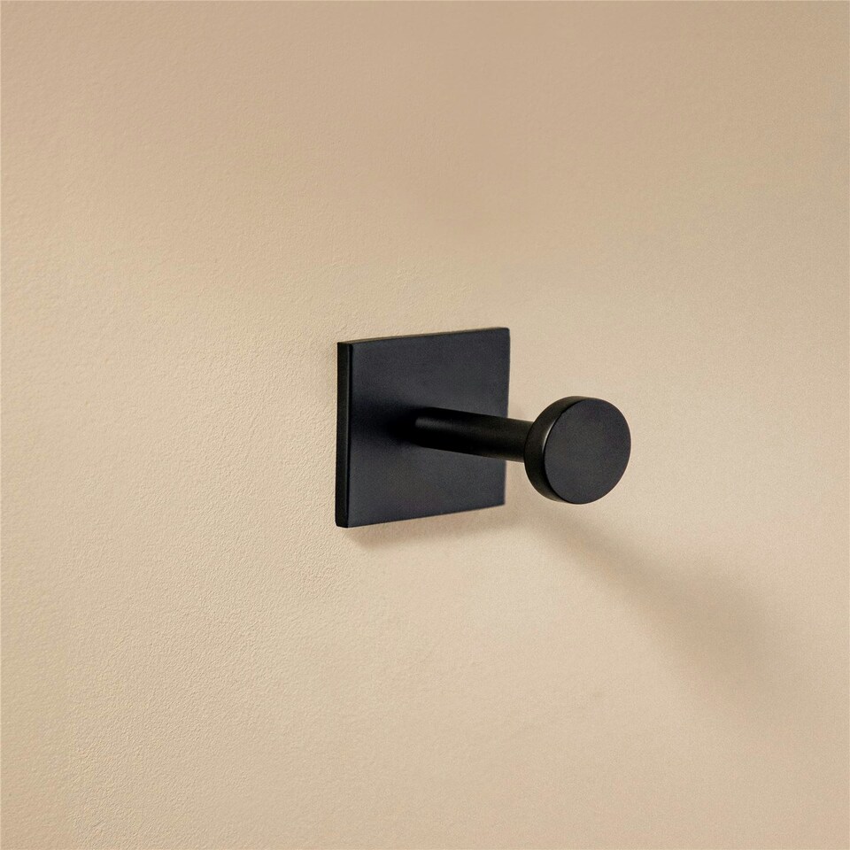 image 1 of Cosmic Wall Mount Hanger with Durable Metal for Bathroom, Matt Finish Black