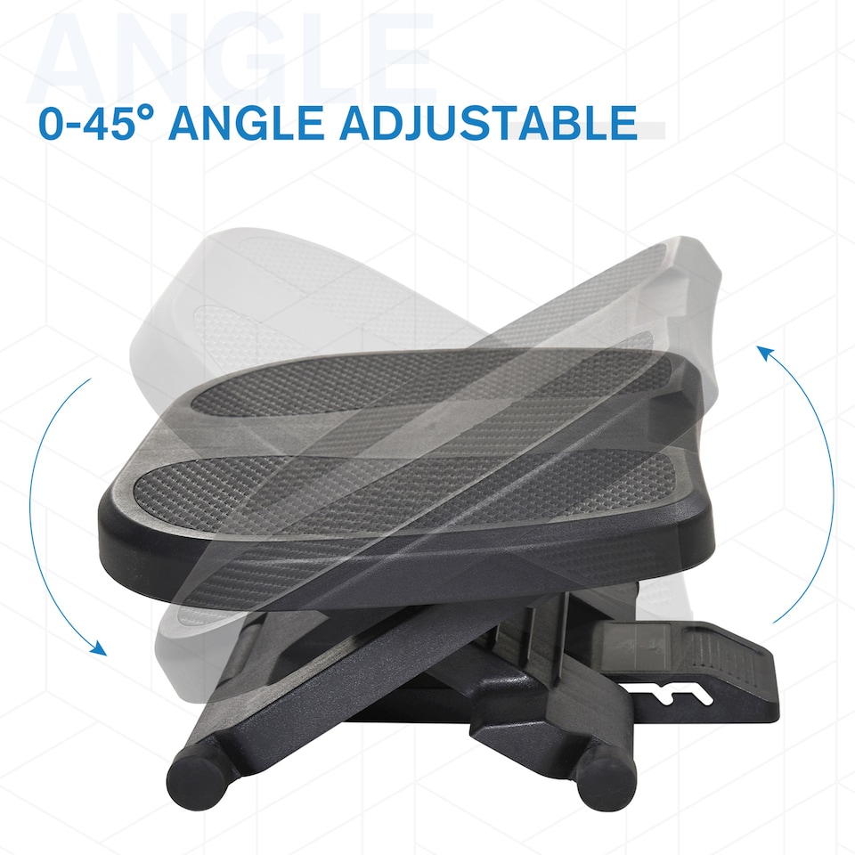 image 1 of HOMCOM Adjustable Under-Desk Footrest Height Angle Tilt Anti-Slip, Black