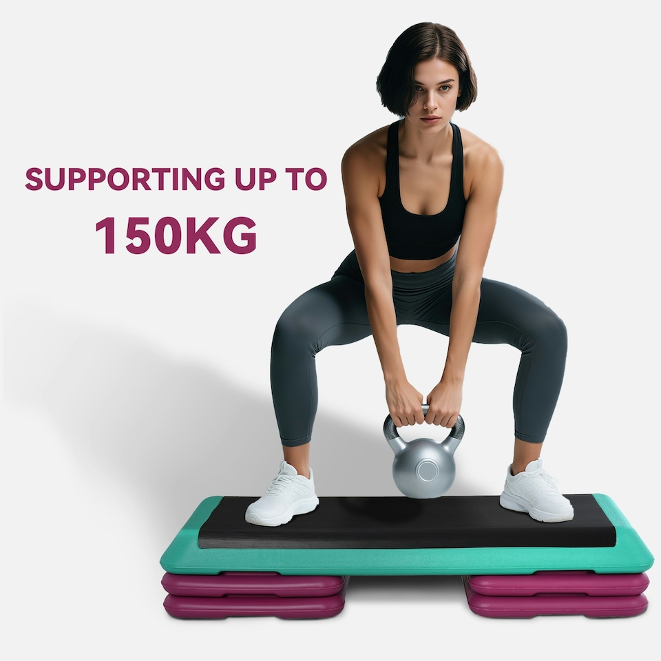 image 1 of HOMCOM 10/15/20cm Aerobic Steppers Compact Stepper for Indoor Exercise Workout