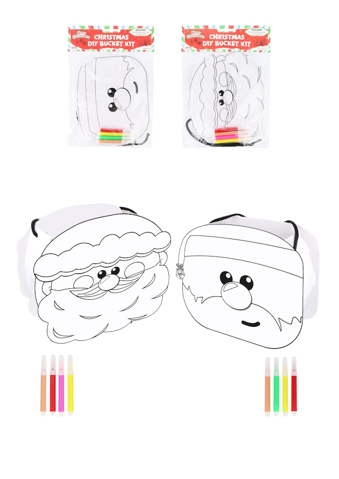 image 1 of Christmas DIY Bucket Kit with 4 Colouring Pens