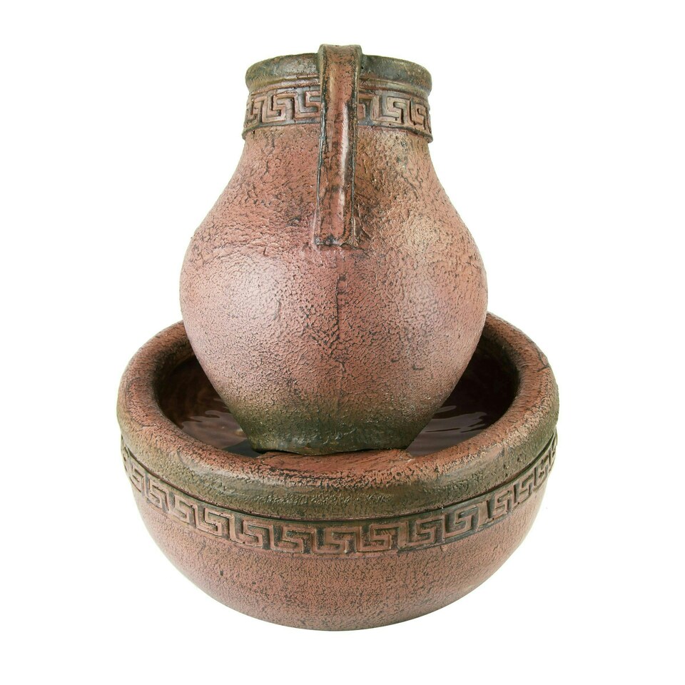 image 1 of Primrose Jug Bowl Solar Powered Water Feature LED Lights 40cm