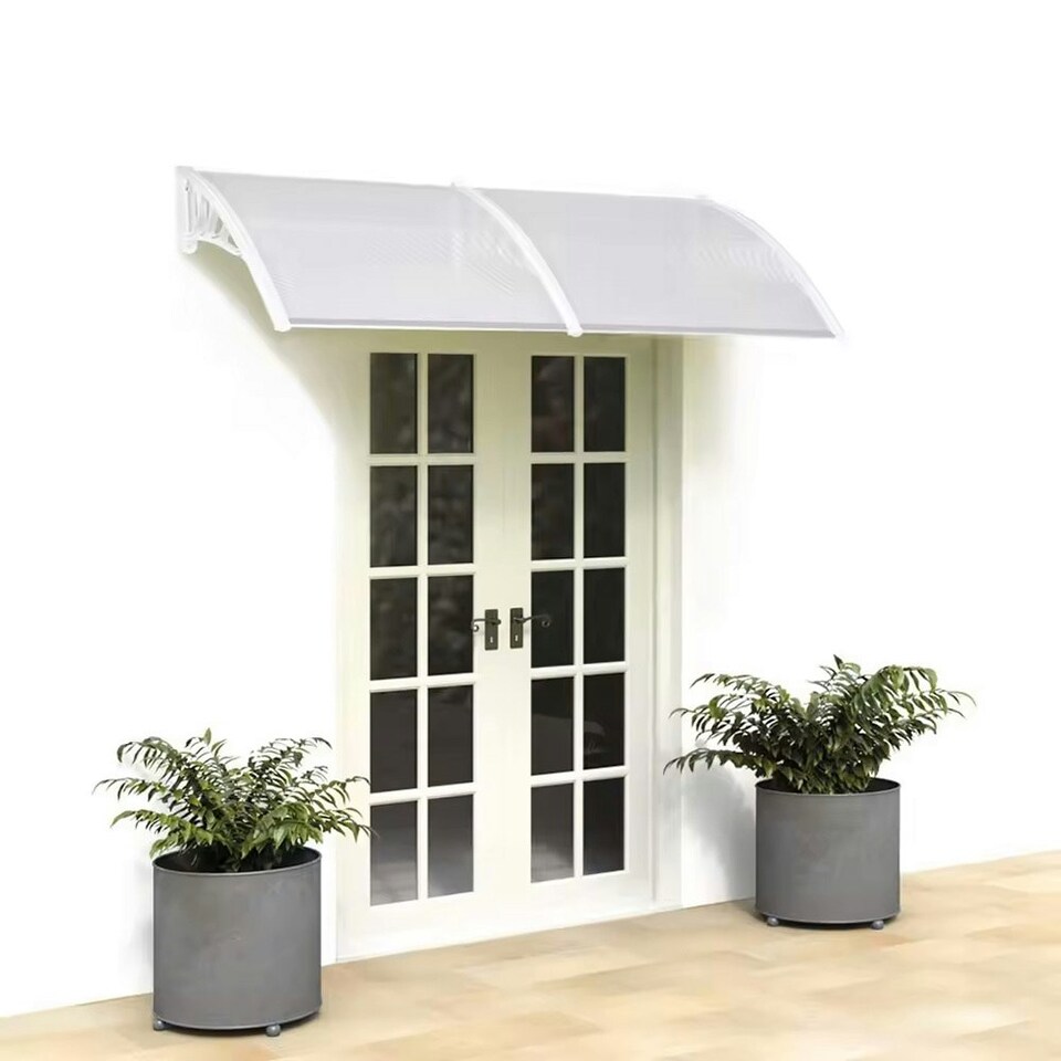 image 1 of Living and Home Window Door Awning Canopy with Brackets - L150*W100*H28 White