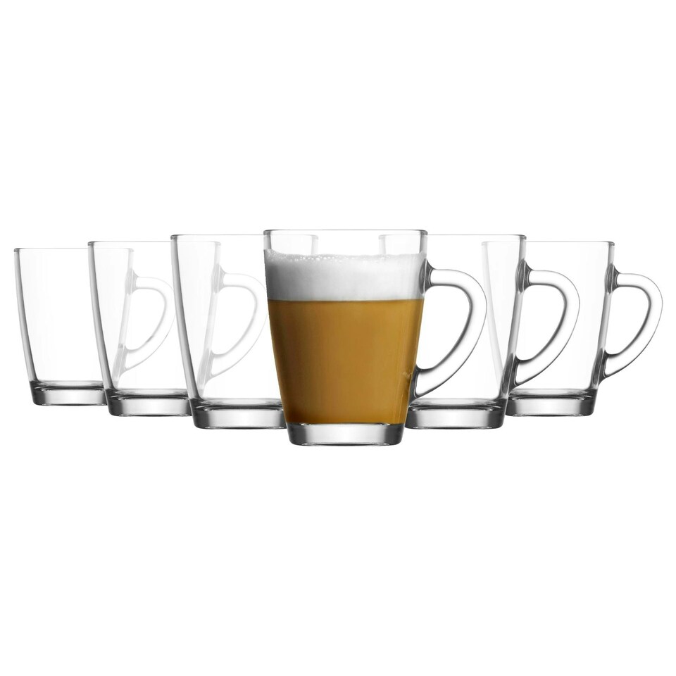 image 1 of LAV Vega Glass Coffee Mugs - 300ml - Clear - Pack of 6 Clear