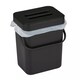 image 2 of 3L Wall Mounted Hanging Recycling Waste Bin Kitchen Cabinet Door with Handle & Lid | Black | Black