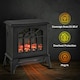 image 3 of HOMCOM Freestanding Electric Fireplace Heater w/ LED Flame 1000W/2000W Black