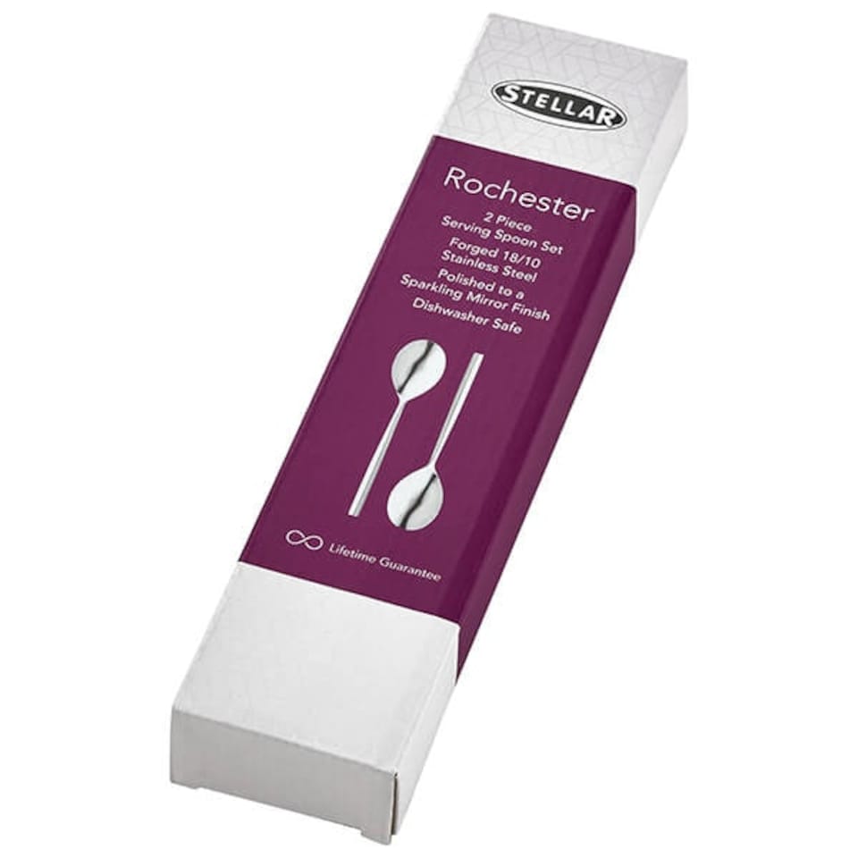 image 1 of Stellar Rochester Polished Set Of 2 Serving Spoons Gift Box